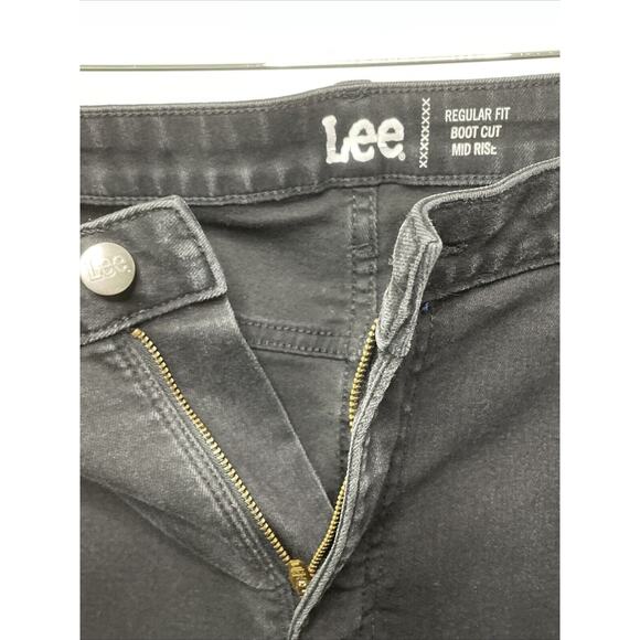 Lee Jeans Black Women 20 L Regular Fit Mid-rise Boot Cut Denim Raw Hem Goth Punk - Picture 5 of 14